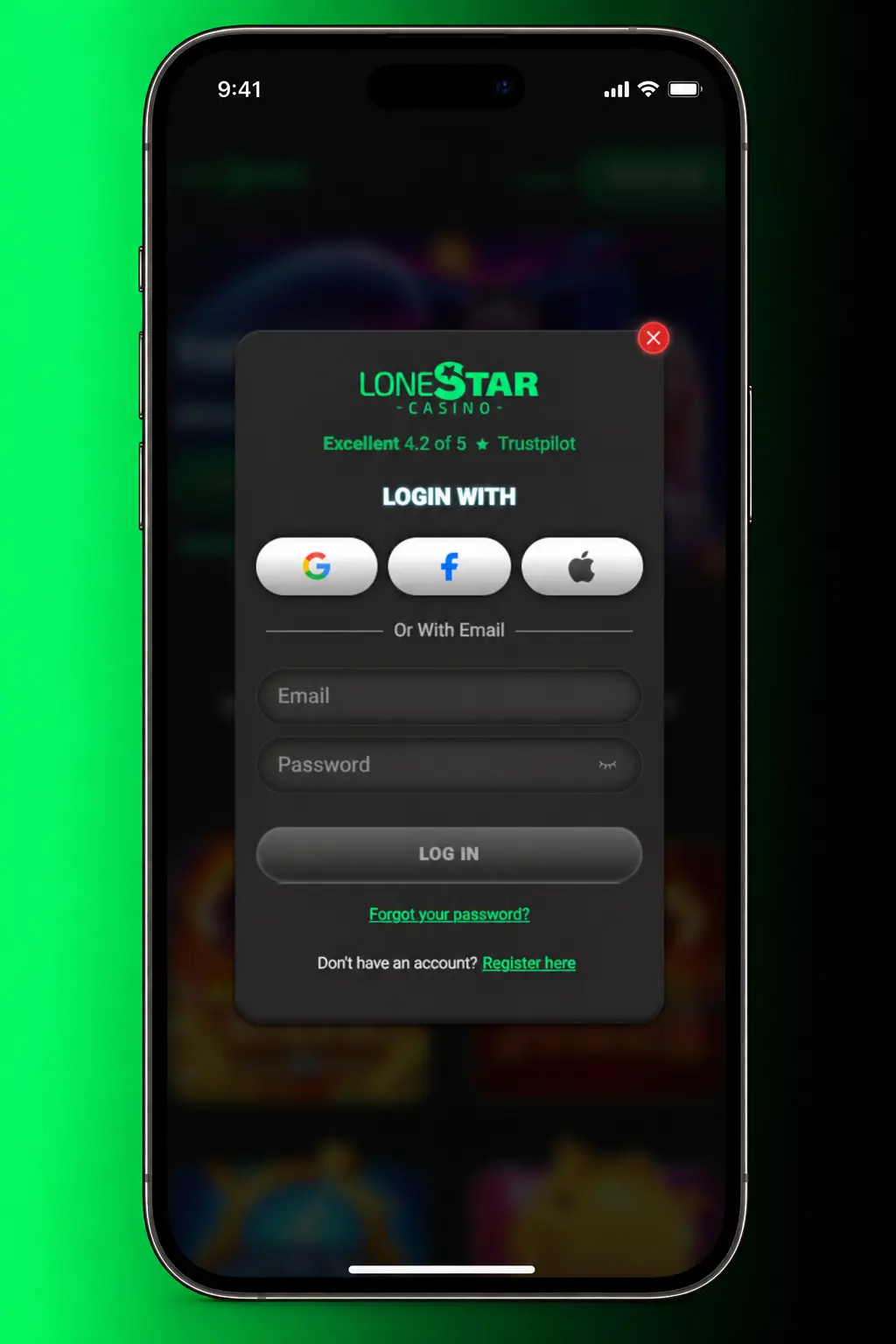 How to Start Playing Live Casino Games at Lonestar (AM) - Step 1
