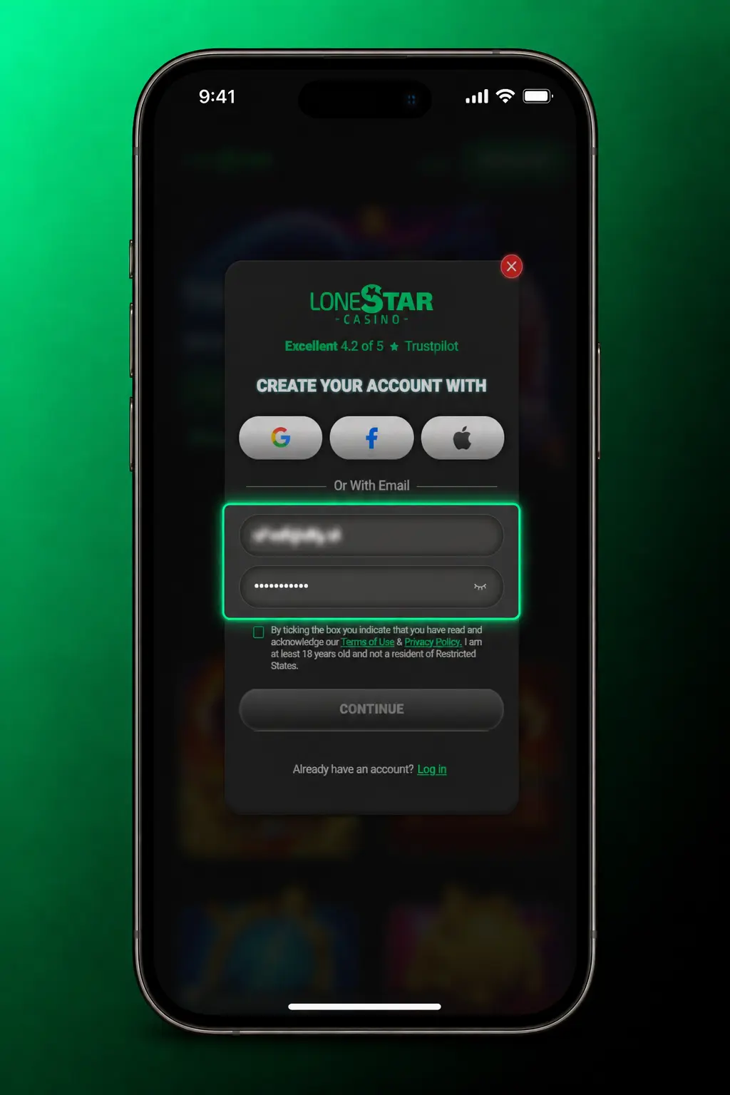 Lonestar Sign Up: Create Your Account
